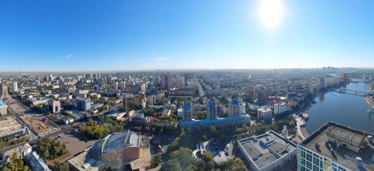 Апартаменты На Набережной С Панорамным Видом На 39 Этаже Astana Exterior foto